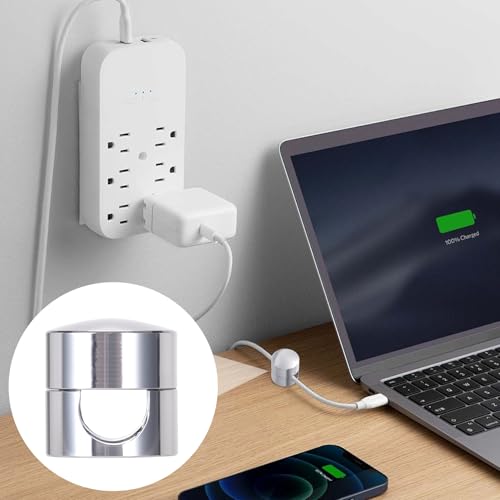 5 Sets Charger Holders for Cords (5 Sets / Silver)