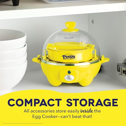 PEEPS & Dash Rapid Egg Cooker (7 Eggs / Yellow)