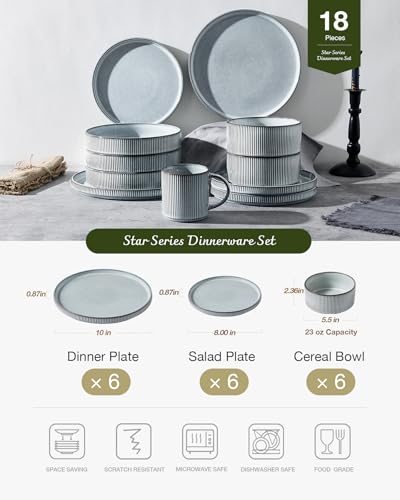 Star Plates and Bowls Sets (Smoky Blue)