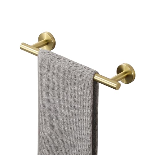 Brushed Gold Hand Towel Holder for Bathroom Wall (Brushed Gold / 12" (9" Hanging Length))