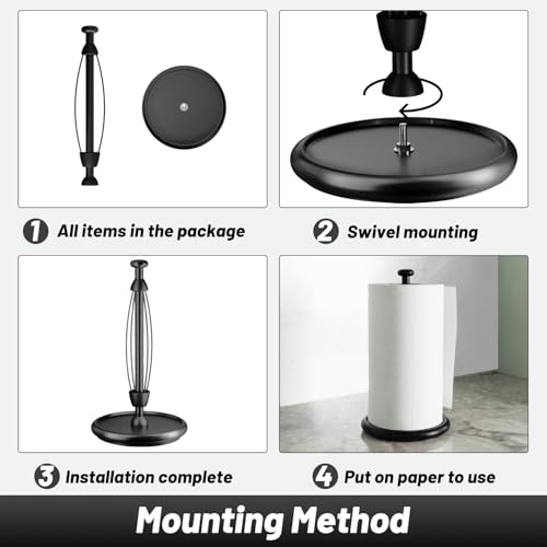 Paper Towel Holder Countertop with Weighted Base