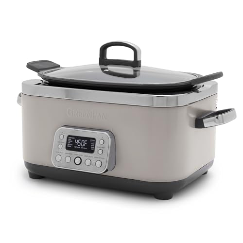 Elite 14-in-1 Programmable 6QT Electric Slow Cooker, Dishwasher Safe Lid & Removable Crock, PFAS-Free Healthy Ceramic Nonstick Multi-Cooker, Sear, Sauté, Brown, Steam Basket, Roast, Clay (6 Quarts / Clay)