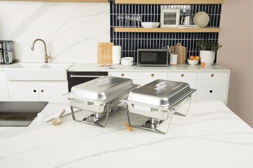 4 Pack 8QT Chafing Dish Full Set with 8 Pack DEG Chafing Fuel (4 Pack With Fuel)