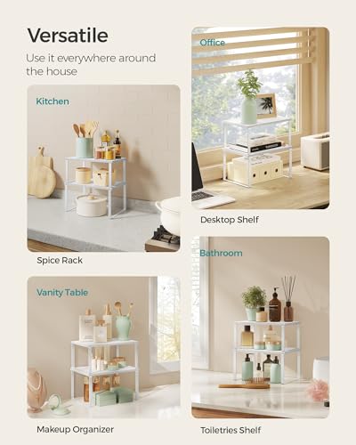 Cabinet Organizer Shelf (Cloud White + Snow White / 2*S (5.4"H) + 2*S (6.2"H))