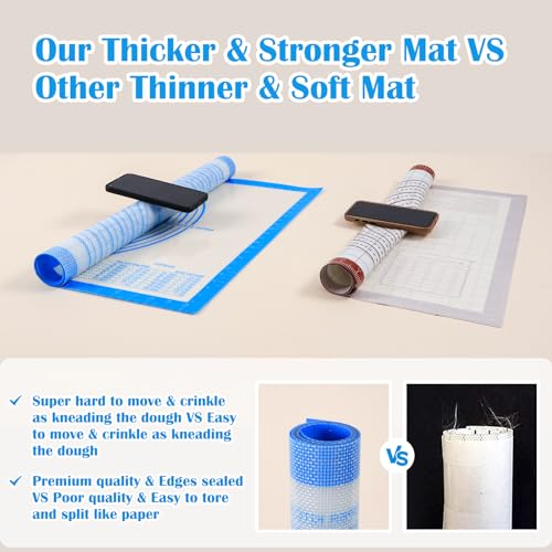 Nonstick Silicone Pastry Baking Mat Large Measurements 16x24'' for Dough (Blue / 24"L x 16"W)
