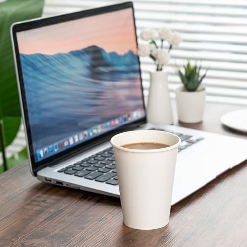 500 Pack 8 oz Disposable Paper Coffee Cups (White / 8 oz)