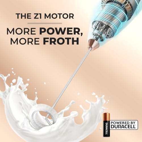 Zulay Powerful Milk Frother for Coffee with Upgraded Titanium Motor (Gold & White / OG Frother)
