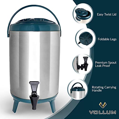 Stainless Steel Insulated Beverage Dispenser (12 Liter / Teal)