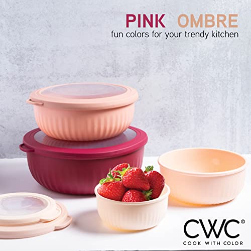 Prep Bowls with Lids (Rose / 8 Piece Set - Wide Bowls)