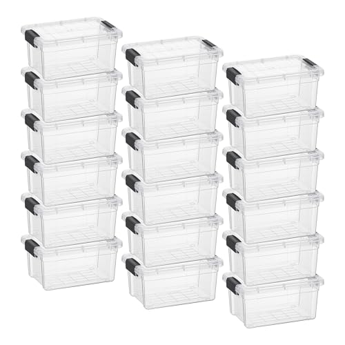3.4 Quart Clear Plastic Storage Boxes with Lids (3.4 Quart)