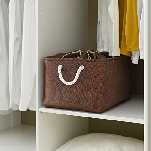 Organization and Storage Basket for Organizing (Brown / 3PCS/X Large -17.7Lx13.8Wx9.8H)