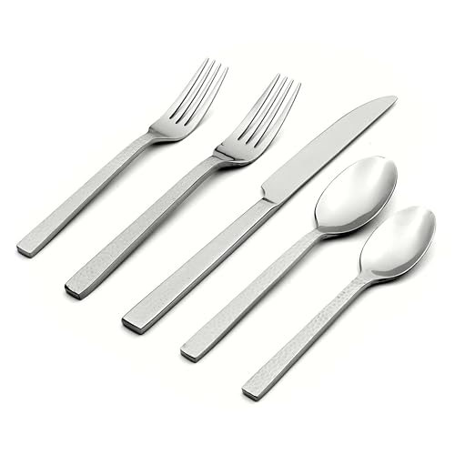 Chefs Table Hammered 45 Piece Everyday Flatware Set (Service for 8 / 45-Piece Flatware Set)