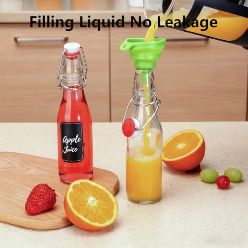 8pack 16oz Swing Top Glass Bottles with Airtight Lids for Vanilla (16 oz 8 pack)