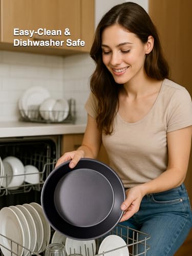 10×2.6 Inch Deep Pie Pan with Cake Server for Pie Tart Quiche Baking. Round Cake Pan with Non (10IN)