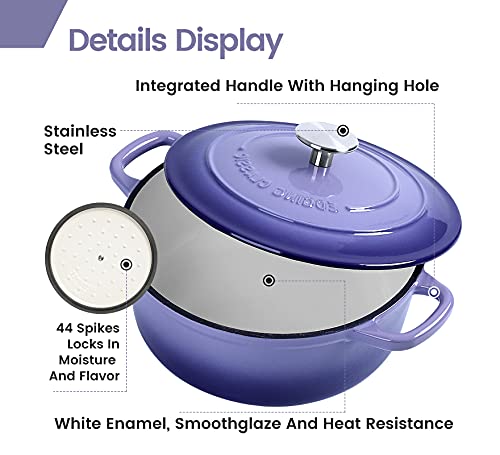 Enameled Cast Iron Duch Oven (Purple / 5.5QT)