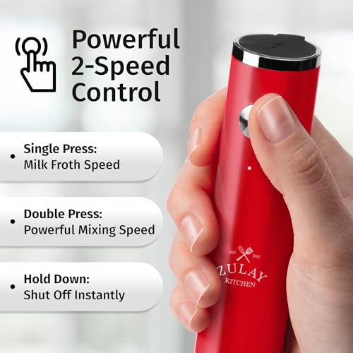Rechargeable Milk Frother Handheld (Lux Cardinal Red / Rechargeable Z1 Motor Max)