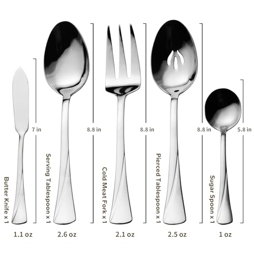 Alice 45 Piece Silverware Set Stainless Steel Flatware Set (Silver / 45 pieces for 8)