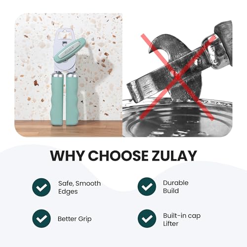 Manual Can Opener Heavy Duty Patented Stainless Steel (Mint / Comfy Grip)