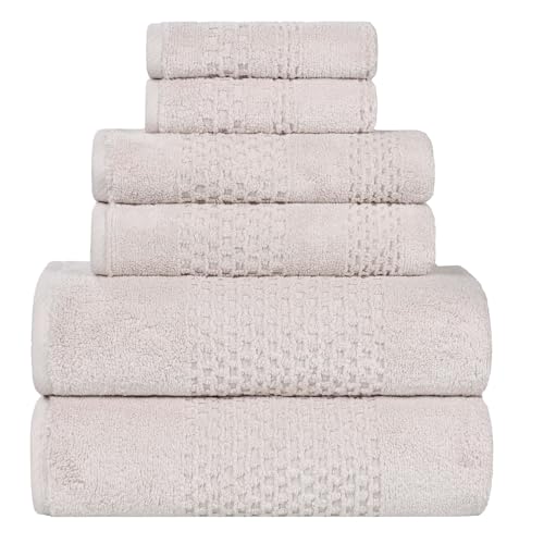 Playa Zero Twist Cotton Medium Weight Towels (6 Piece Towel Set / Silver)