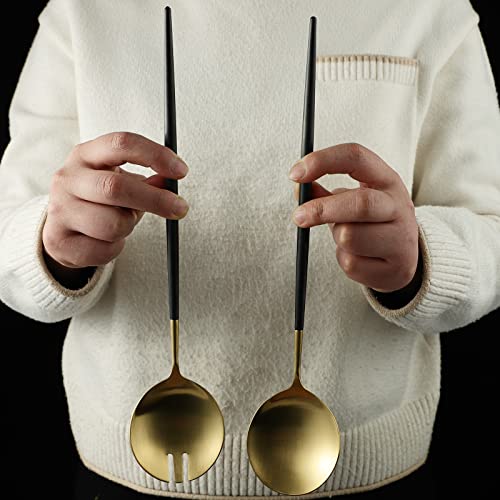 Salad Servers (Black/Gold)