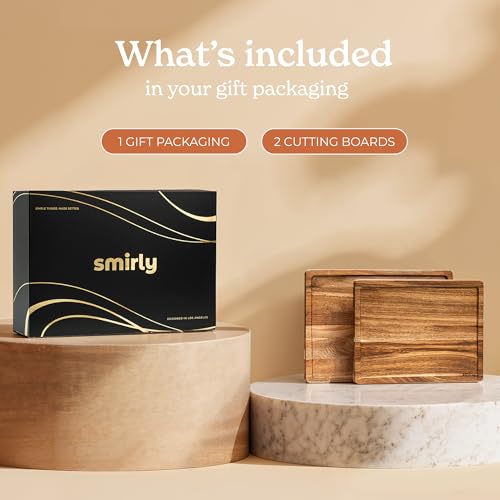 Acacia Wood Cutting Board (Brown / 2-Piece)