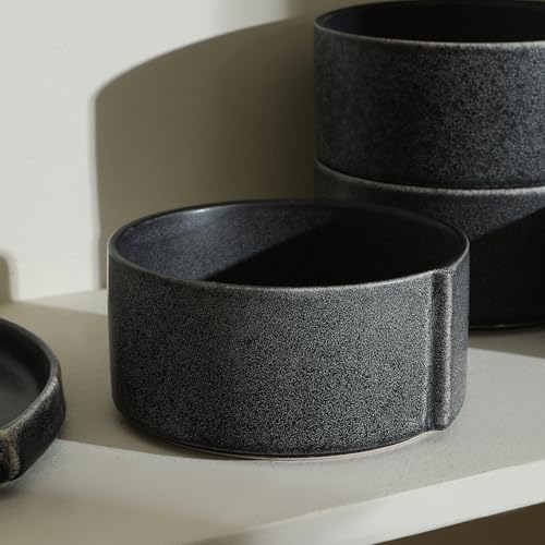 Bao 8 Piece Bowl Set Stoneware (Charcoal / 8-Piece - Cereal Bowl)