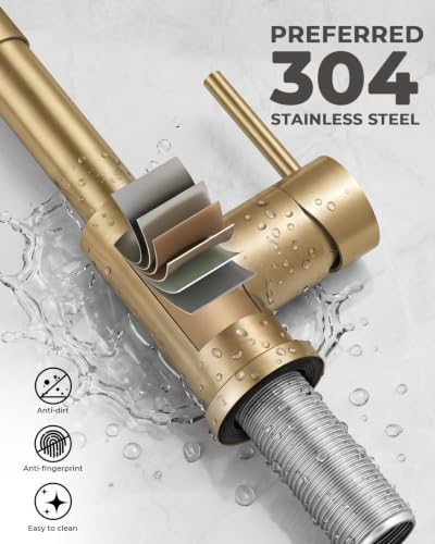 Utility Sink Faucet with Sprayer (Gold)