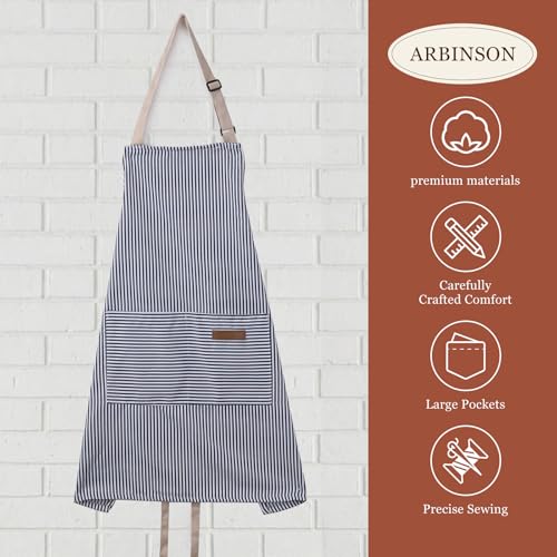 2 Pack Cooking Aprons Adjustable Bib Apron for Women with 2 Pockets (2 Count)
