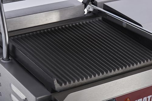 Commercial Electric Panini Sandwich Grill with Grooved Plates (Large w/ Grooved Plates)