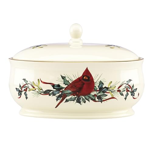 Winter Greetings Porcelain Covered Christmas Gravy Dish (Covered Dish)