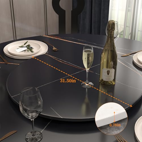 31.5" Lazy Susan for Table Top Tempered Glass Rotating Serving Tray for Dining Table