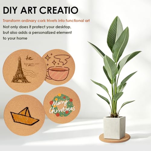 Cork Trivet Set (04-8 Inch 2pcs Round 2pcs Square)