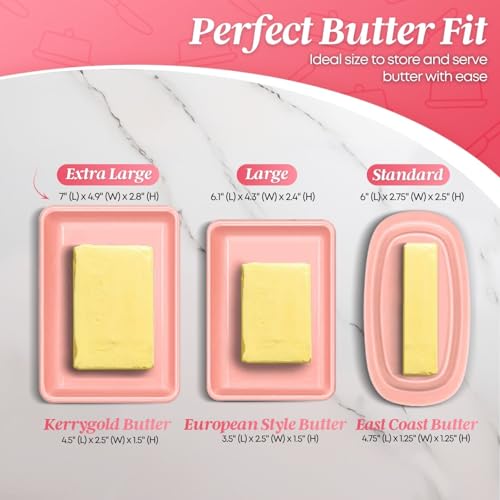 Extra Large Ceramic Butter Dish with Lid (Pink / Extra Large)