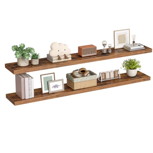 70.9" Floating Shelves for Wall (Rustic Brown / 70.9 Inches)