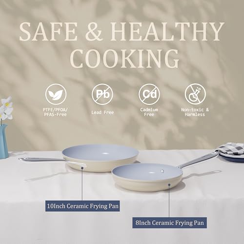 Premium G7 Ceramic Cookware Set (Cream)