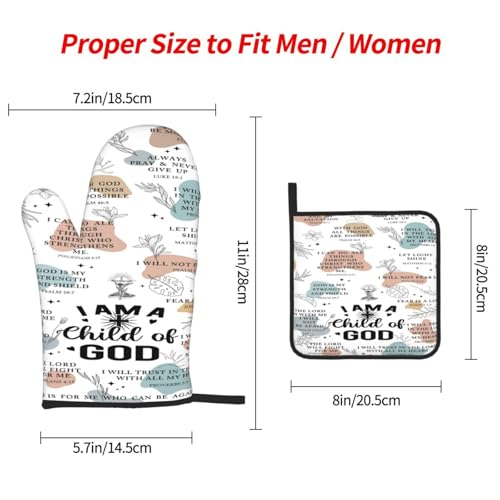 Christian Oven Mitts and Pot Holders Sets of 3 (Funny)