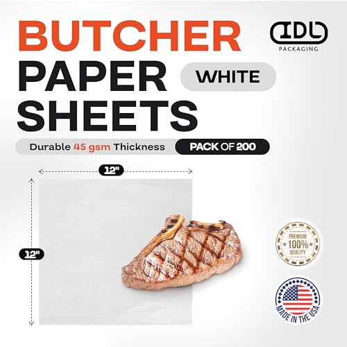 White Butcher Paper Sheets 12" x 12" (White / 12" x 12", 200 Sheets)
