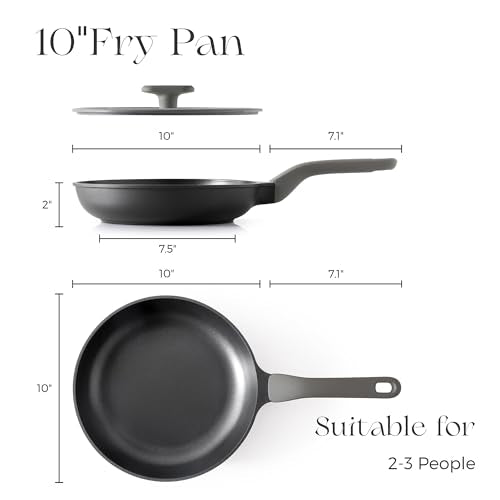 Nonstick Frying Pan with Lid (10" W/Lid / Black Sesame)