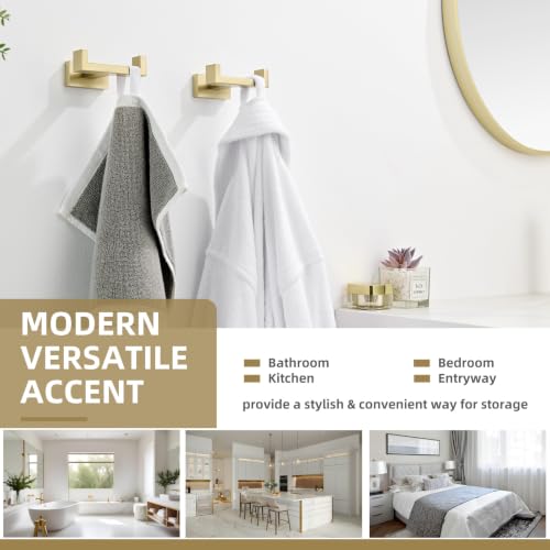 Double Towel Hook Brushed Gold (2 Pack / Brushed Gold)