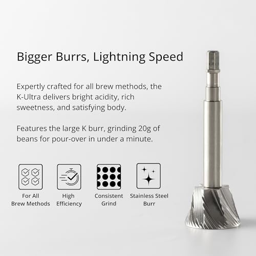 K Ultra Manual Coffee Grinder Silver with Carrying Case (K-Ultra Silver with Carrying Case)