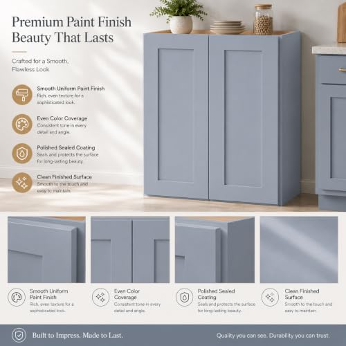 Wall Mounted Cabinet (Grey / 42" W x 12" D x 36" H)