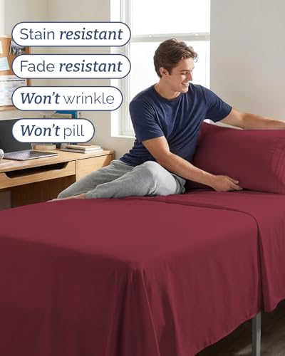 Twin XL 3 Piece Sheet Set (25 - Burgundy / Twin XL)