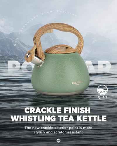 POLIVIAR Tea Kettle (2.7 Quarts / Crackle-Green)