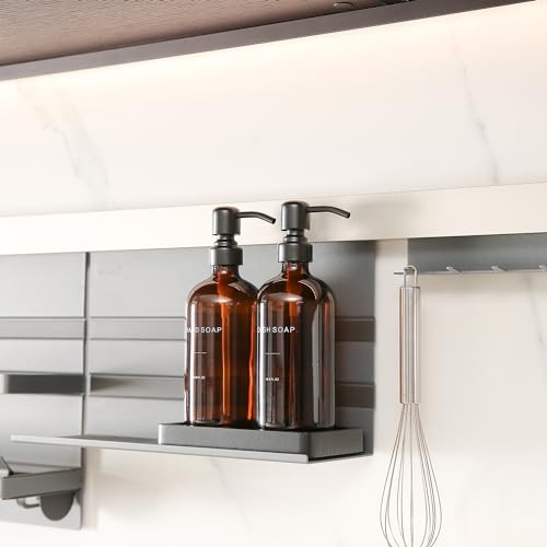 Amber Soap Dispenser Set (Amber Bottle & Black Pump)