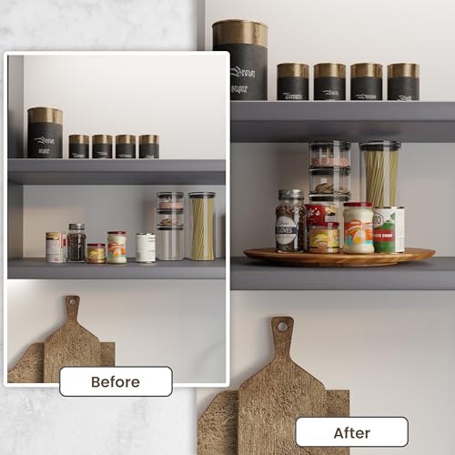 16" Wooden Lazy Susan Organizer for Tabletop 360° Rotation