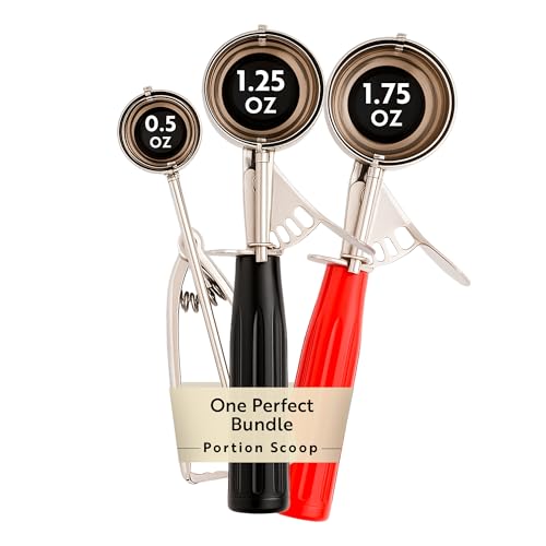 Bundle 3 Ice Cream Scoops Trigger Release Stainless Steel Dishers 0.5 (Bundle of (1.75 oz, 1.25 oz, 0.5 oz))
