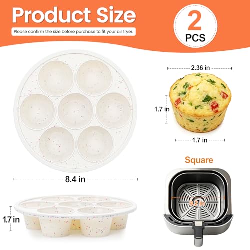 Silicone Air Fryer Muffin Pan with Reinforced Frame (Standard: 7 Cups)