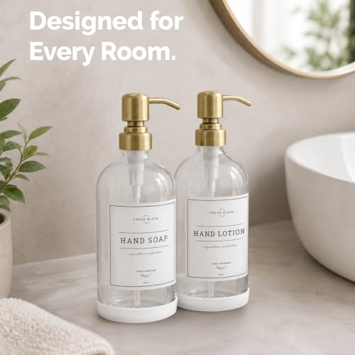 Clear Glass Soap Dispenser (Clear Bottle / Brushed Gold Pump)
