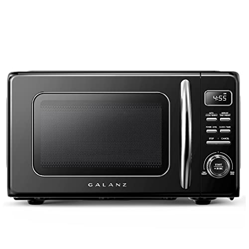 GLCMKZ07BKR07 Retro Countertop Microwave Oven with Auto Cook & Reheat (Black / .7 cu ft / Modern)