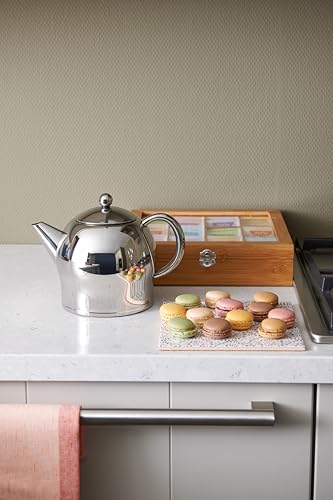 Santhee Double Walled Teapot (24.7 x 16.8 x 16.1 cm / high gloss stainless steel, chromium accents)